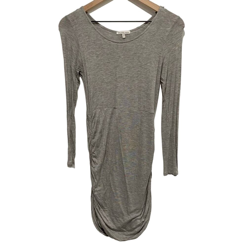 Charlotte Russe Gray Ruched Bodycon Dress Size Small